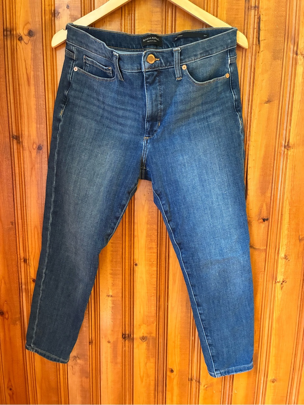 Banana Republic Dark Blue Denim Cropped Slim Jeans